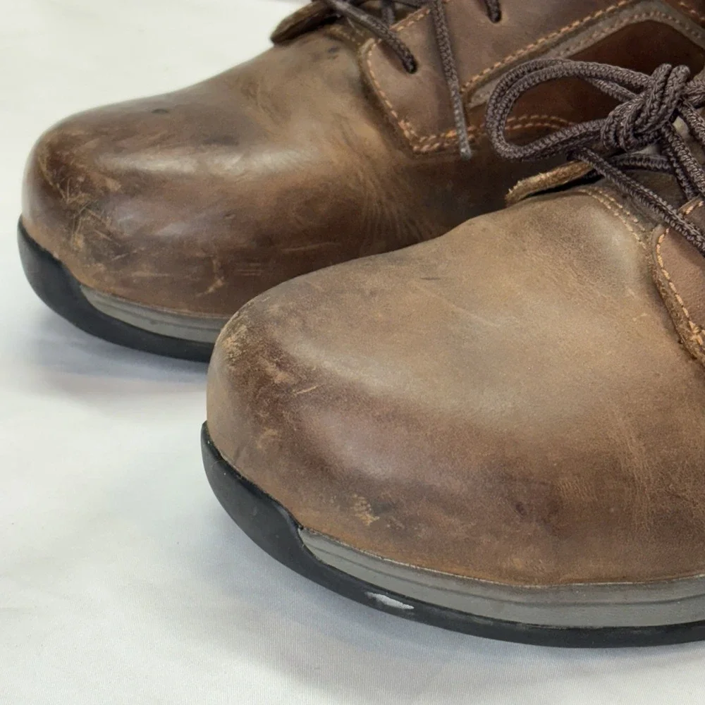 Red Wing Brown Leather Steel Toe Work Shoes Men's US‎ 9.5 2E 6708 Oil Resistant